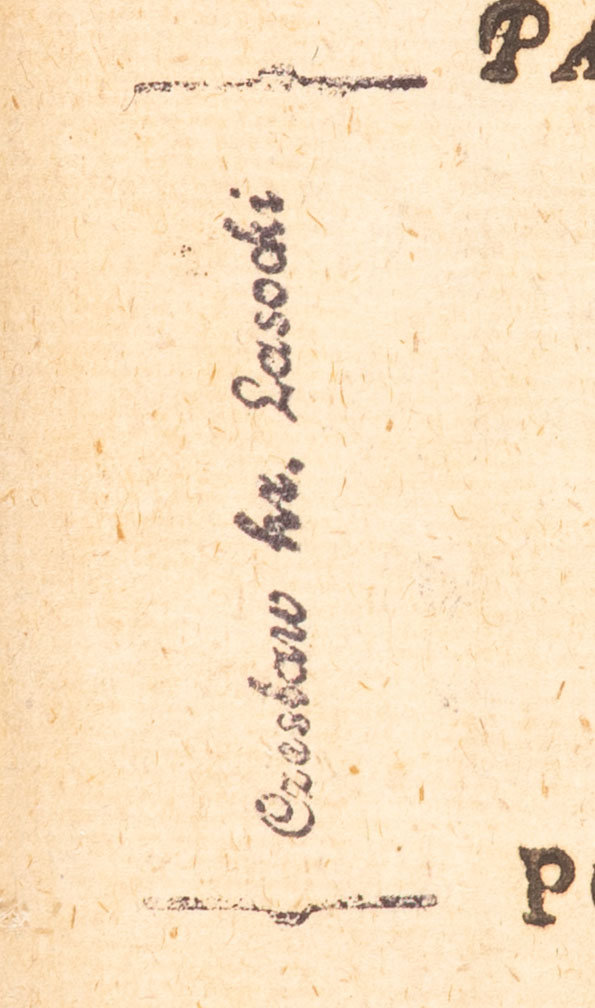 Zbiory Lasockich z Krakowa, fioletowa pieczątka: Czesław hr. Lasocki