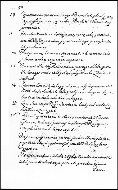 Fragment Diariusza sejmu w Toruniu z 1626 r., rkps. 357