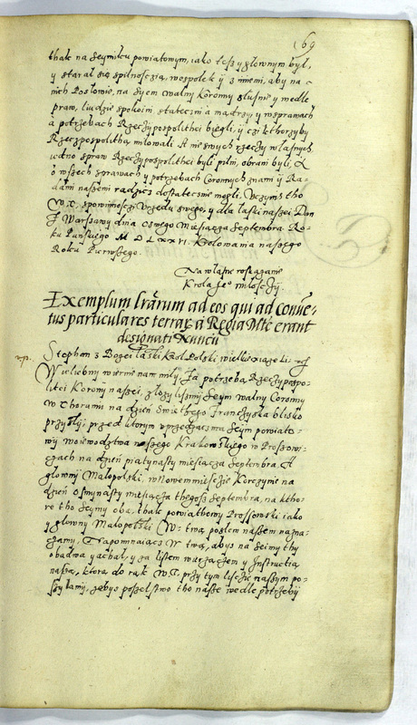 Legacja królewska na sejmiki przedsejmowe poprzedzające sejm toruński 1576, Metryka Koronna nr 114