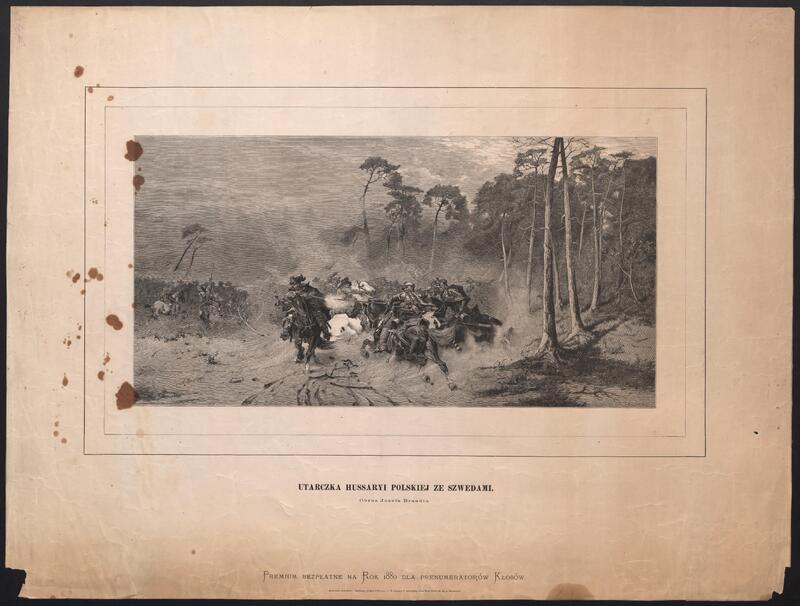 Utarczka hussaryi polskiej ze Szwedami / Józef Holewiński, Józef Brandt [1880]