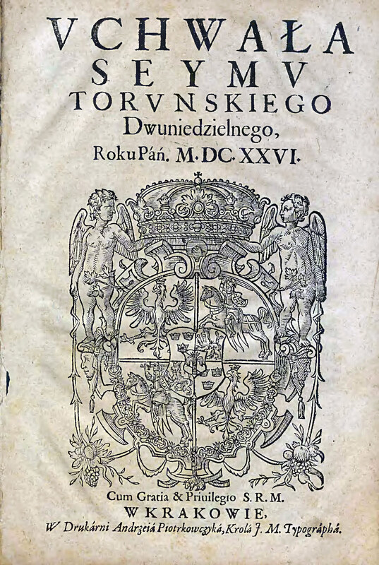 Strona tytułowa druku konstytucji sejmu 1626