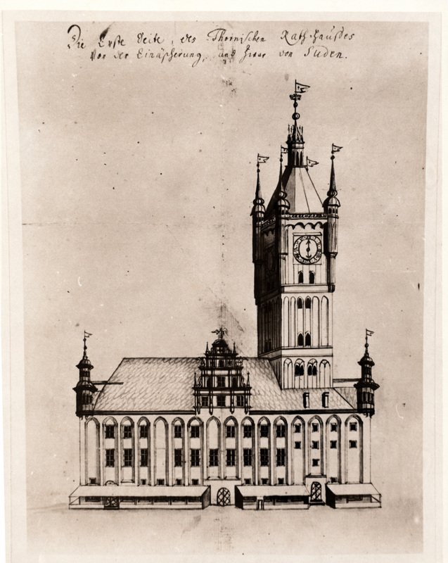Ratusz Staromiejski w Toruniu przed pożarem w 1703 r., widok od strony południowej
