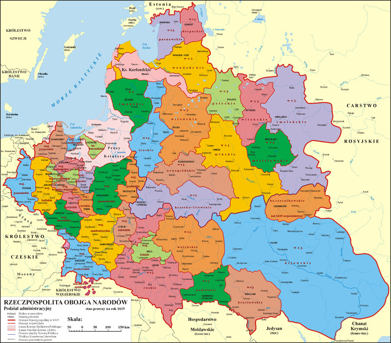 Podział administracyjny Rzeczypospolitej Obojga Narodów w 1619 r.