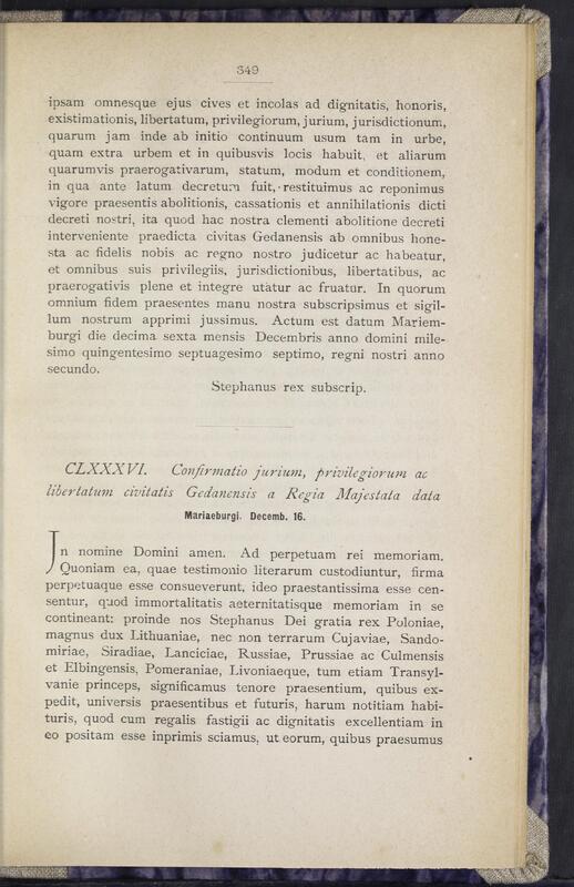 Adolf Pawiński, Stefan Batory pod Gdańskiem w 1576-77 r. : listy, uniwersały, instrukcye, Warszawa 1877, s. 349