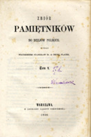 Karta tytułowa Zbioru pamiętników do dziejów polskich, t. 4, Warszawa 1858