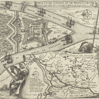 Szaniec Szwedzki nad Wisłą, wzniesiony w takiej formie około roku 1626, około dziewięciu mil powyżej Gdańska / Claes Jansz Visscher