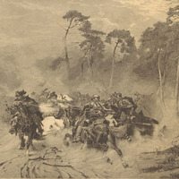 Utarczka hussaryi polskiej ze Szwedami / Józef Holewiński, Józef Brandt [1880] Podstawowe media Utarczka hussaryi polskiej ze Szwedami / Józef Holewiński, Józef Brandt [1880], detal
