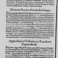Fragment druku konstytucji Sejmu warszawskiego z 1626 r. upoważniającej króla do zwołania sejmu nadzwyczajnego, s. 2